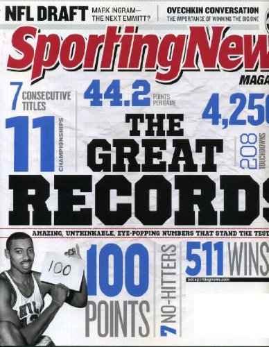 Sporting News April 25 2011 Wilt Chamberlain/Philadelphia Warriors (100 points!), The Great Records, Kendrick Perkings/Oklahoma City Thunder, Mark Ingram/Alabama