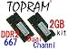 2GB (1GBx2) DDR2 667MHz PC2-5300 Dual Channel SODIMM Memory Kit by TOPRAM