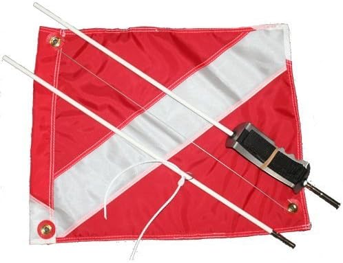 2pc. Dive Flag (14inch x 18inch) &amp; Mounting System (to be used with Nylon Float Cover)