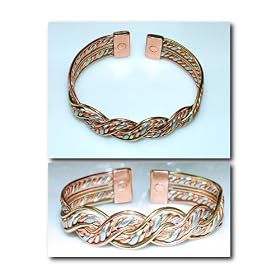 Magnetic,Copper,Brass,Aluminium Cross Over Bracelet 17M -Includes FREE Gift!