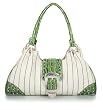 Fendi Inspired Stripe Stitched Satchel (Black, Dark Brown, Red, White Colors)