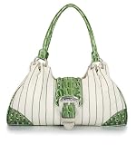 Fendi Inspired Stripe Stitched Satchel (Black, Dark Brown, Red, White Colors)