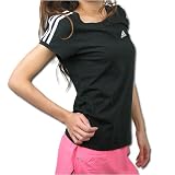 adidas アディダス Essentials 3STRIPE 半袖Tシャツ《レディース：ブラック/ホワイト》CLIMALITE ランニングウエア S2528-E08597