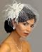 IVORY Rhinestone Pearl Feather Fascinator and Bridal Birdcage Veil LV21F31ft