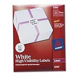 Avery High Visibility 1-2/3 Inch Diameter White Labels 600 Pack (5293)