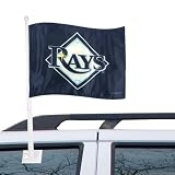 MLB Tampa Bay Rays 11" x 15" Navy Blue Car Flag