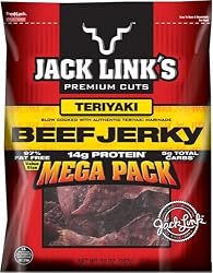 Jack Link's Beef Jerky, Teriyaki, 10-Ounce Mega Pack  (Pack of 2)