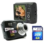 SVP Xthinn-8368 Black 10MP Max 3x Optical Zoom 3 LCD Digital Camera (Free-2GB High Speed SD Card)