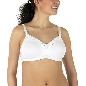 Gilligan & OMalley&reg; Lace Trim Soft Cup Nursing Bra - White