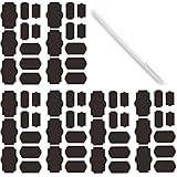 Shimie 60 Reusable Chalkboard Labels with Liquid Chalk Marker-4 Sizes Rectangles Chalkboard Stickers Packaged