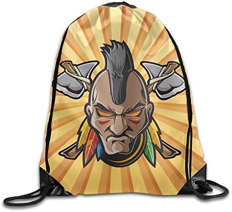 YCTBBAGS Mohawk Indian Drawstring Backpack Bag Gym Sack