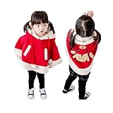 ＜SOBABY＞　サンタ　ポンチョ　クリスマス衣装　女の子　赤　可愛い　髪かざりを贈り　90 100 110 120 130 140 センチ