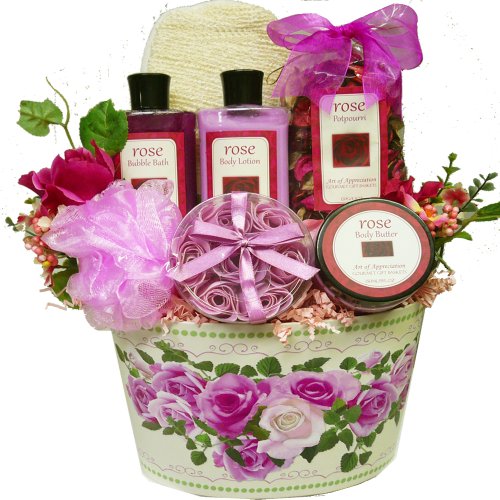 Art of Appreciation Gift Baskets Mum's English Rose Garden Spa Bath and Body Set