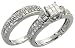 14k White Gold 2-Piece Wedding Ring Set, w/ 1.00 Carat Baguette, Brilliant Cut & Invisible-set Diamonds, size 7.5