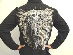 Mission Clothing Winged Angel and Demon Studded Cross Shirt