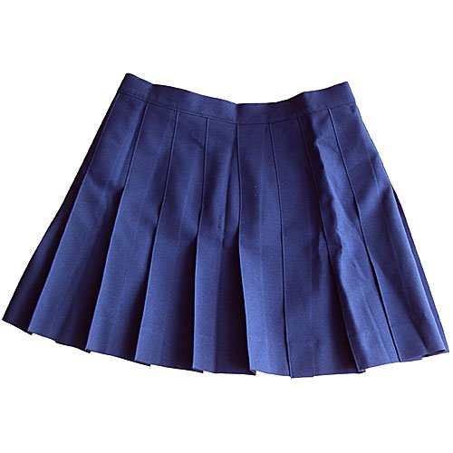 Womens Classic Pleated Skirt-Navy