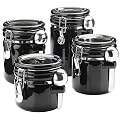 Round 4-pc. Canister Set - Black