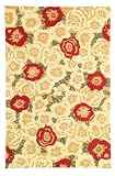 Pinzon Vintage Floral 5-by-8-Foot Hand-Hooked Wool Rug, Gold