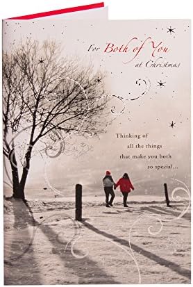 Couple Having A Festive Walk Christmas Card - Both Of You, new, gift,xmas,greeting