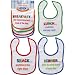 4-Pack Breakfast, Lunch, Dinner, and Snack Bibs (Embroidered)