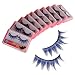 New 10 Pairs Make up Party Color Feather False Fake Glamour Eyelashes Blue with Glue HR-103