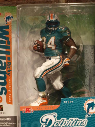 Ricky Williams 2nd Edition #34 Miami Dolphins Green Jersey Green Face Mask Color Alternate Variant Chase McFarlane NFL Six Inch Action Figure