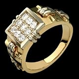 Liam - Dazzling 14k Gold Men's Diamond Ring - Custom Made.