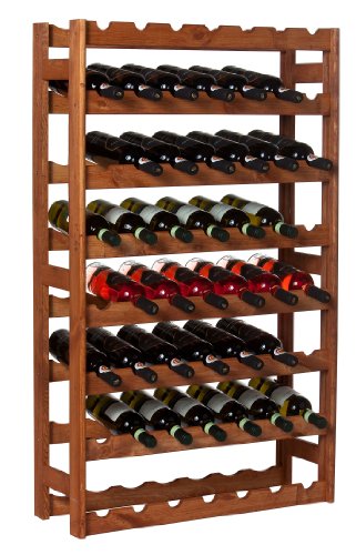 Wine Rack Wooden Shelf Bottle Shelf for 56 Bottles in Cherry Tree Color