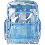 20 Count Wholesale Clear PVC Backpacks Bulk See Through School Bags Lot of Transparent Knapsacks Vinyl Bookbags - 5 color options