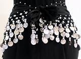 Black Belly Dance Skirt With Gold Coins (Great Gift Idea)