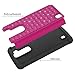 LG K7 Case, LG Tribute 5 Case, Speedup Slim Dual Layer Spot Diamond Hybrid Gel Rhinestone Bling Hot Pink Hard Armor Shell + Black Shock-Absorption Soft Silicone Inner Bumper Defender Case Cover