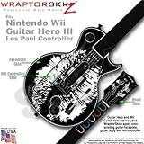 Big Kiss White on Black Skin by WraptorSkinz TM fits Nintendo Wii Guitar He ....