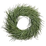 33 Silk Flocked Grass Hanging Wreath -Green