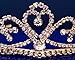 SC Gold Bridal Wedding Tiara With Heart and Round Crystal Drop 60695