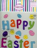 Happy Easter Decorated Eggs Gel Window Clings