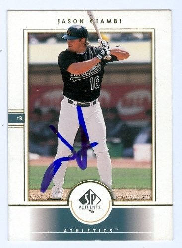 Jason Giambi Autographed/Hand Signed Baseball Card (Oakland A's) -