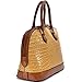 Dasein Faux Crocodile Leather Dome Top Zip Around Satchel Shoulder Handbag Purse