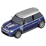 Carrera Go!!! Mini Cooper S Checkmate Metallic Car- Hyper Blue