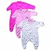 Luvable Friends 3-Pack Terry Sleep N Play With Snap Front, Pink 6-9 Months image 1