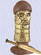 goldenbust assyrian king statue Ashurnasirpal sculpture