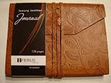 FERUS - Genuine Luxury Leather Journal - VINE PRINT - ARMAGNAC BROWN