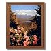 Framed Oak Mount Hood Lake Trees Flowers Landscape Picture Art Print