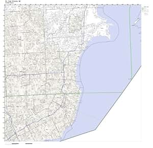 Amazon.com - St. Clair Shores, MI ZIP Code Map Laminated - Prints