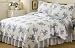 Melissa Blue Collection,3-Piece Cotton Quilt, King, Multi-Colored Floral