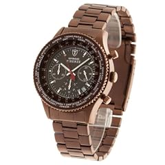 Detomaso Classic Herren-Armbanduhr Firenze Chronograph Braun Stahl SM1624C-BN
