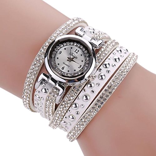 Malltop Vintage Fashion Crystal Band Bracelet Dial Quartz Dress Wrist Analog Watch