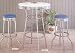 Kitchen & Housewares : 3PC Retro Nostalgic Soda Fountain Style Bar Table and 2 Blue Seat Stools