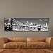 WallsThatSpeak Panoramic New York 2 Cityscape Picture, Black and White Stretched Canvas Art Prints, Wall Decoration for Bedroom or Office, Framed and Ready to Hang, 14” x 48”