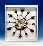 Fat Chef Spoon and Fork Wall Novelty Clock Kitchen