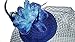 Fascinators Hair Clip Headband Pillbox Hat Bowler Feather Flower Veil Wedding Party Hat, Royal Blue, One Size
